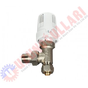 KÖŞE RADYATÖR VANASI TERMOSTATİK PEX. ECA ½''